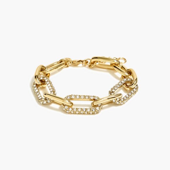 READY TO SHIP DIAMOND PAVE FLAT GEO LINK BRACELET 🆕 NWT ✨ J. Crew Pavé links bracelet